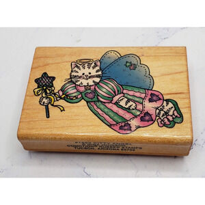 Kitty Angel Gina Johnson Comotion Wood Mounted Rubber Stamp 1893
